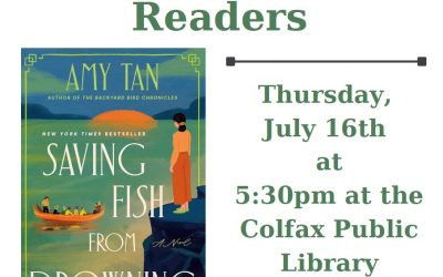 Adult Readers Book Club *Moved to July 16th* at 5:30pm at the Library.